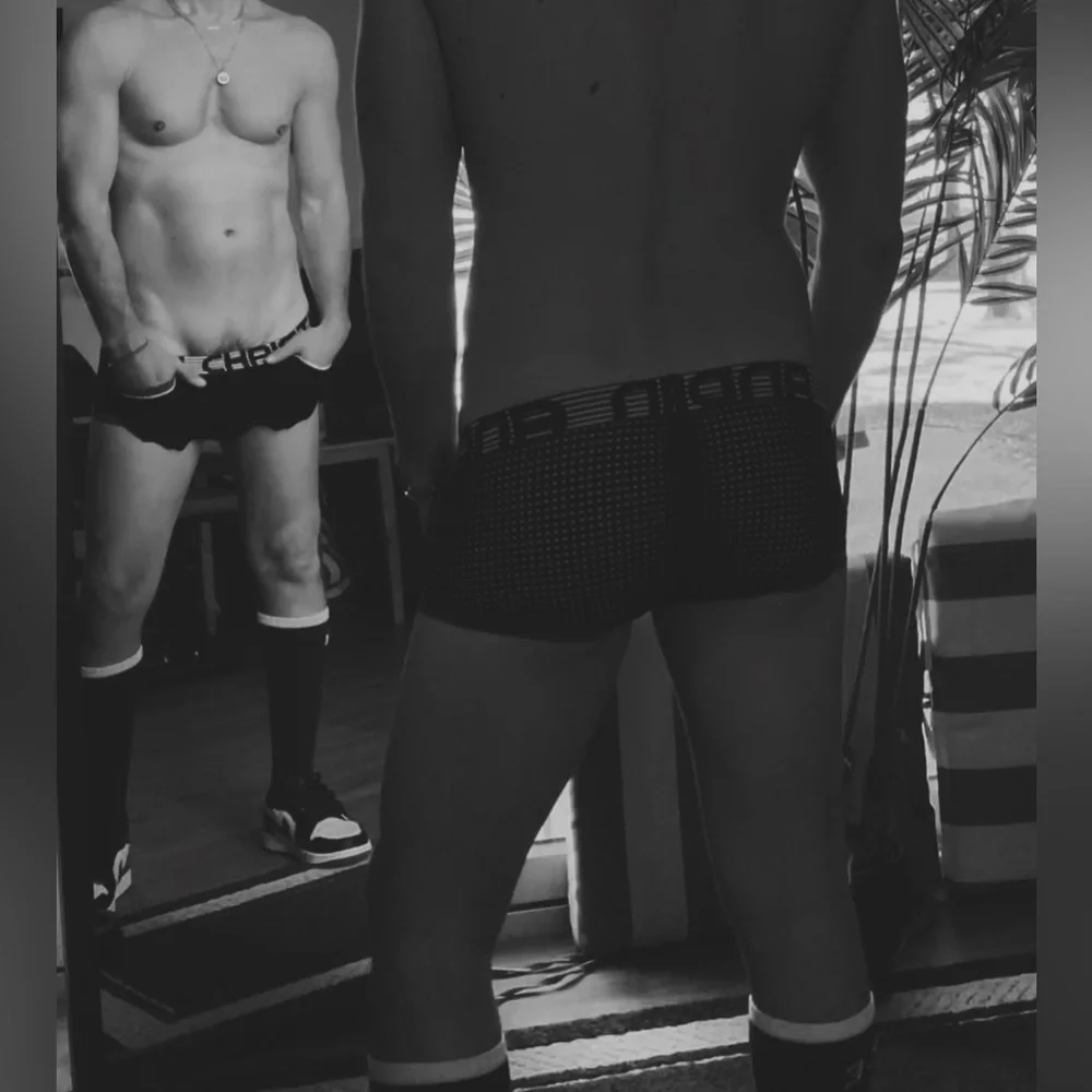 Andrew Christian | Black/Red Mesh Boxer Briefs (Small)